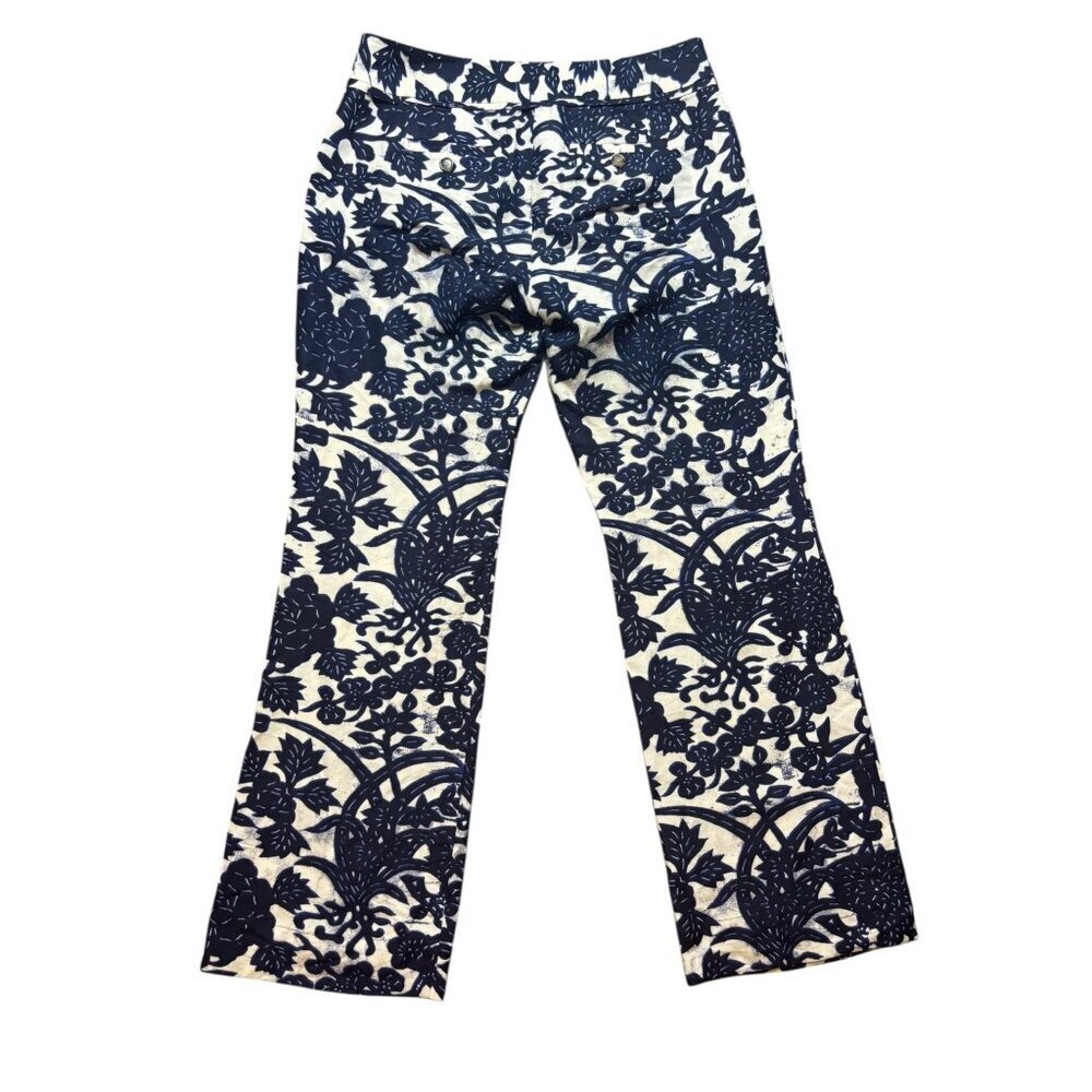 Ann Taylor LOFT Petites Marisa Women's Blue & White Casual Light Weight Pants - Picture 2 of 6